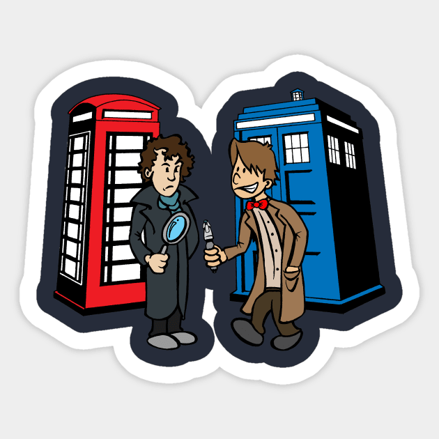 Doctor Who Meets Sherlock Sticker by Titius